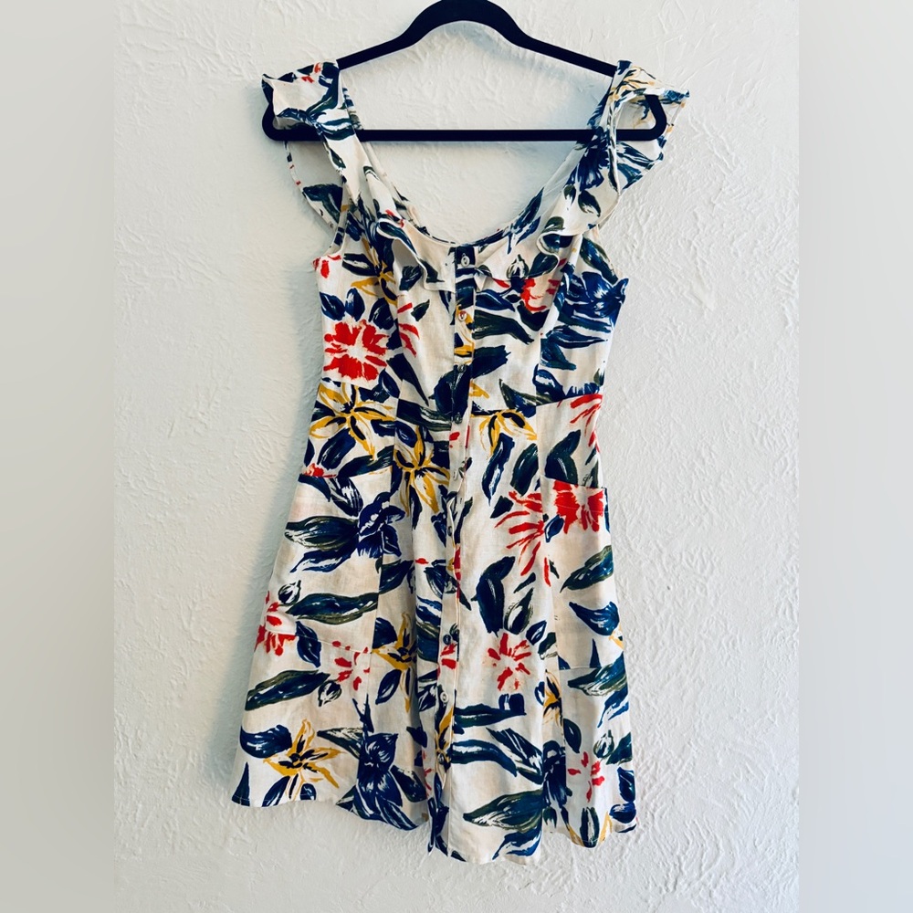 Astr Blue and Green Floral Dress